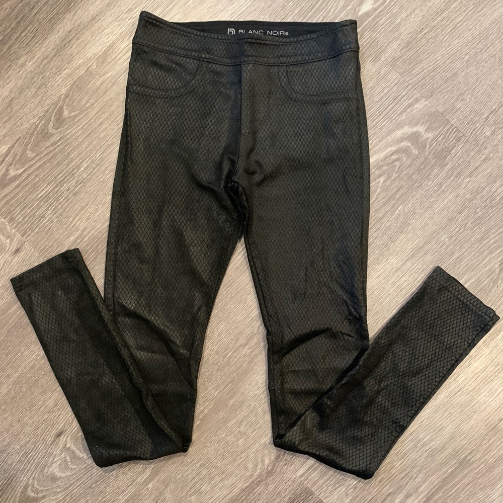 Sold Blanc Noir Black Faux Snakeskin Leggings